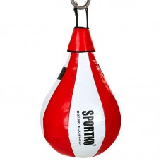 Груша боксерська підвісна Sportko 600x350 мм, червоний-білий, код: GP-3_RW