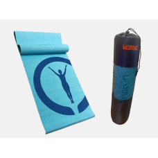 Комплект килимок для йоги з сумкою LiveUp Printed Yoga MAT + Bag, 1730x610x6 мм, блакитний, код: 2000033624011