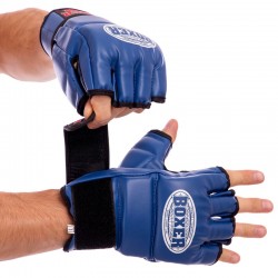 Рукавички для змішаних єдиноборств MMA Boxer XL синій, код: 5021_XLBL