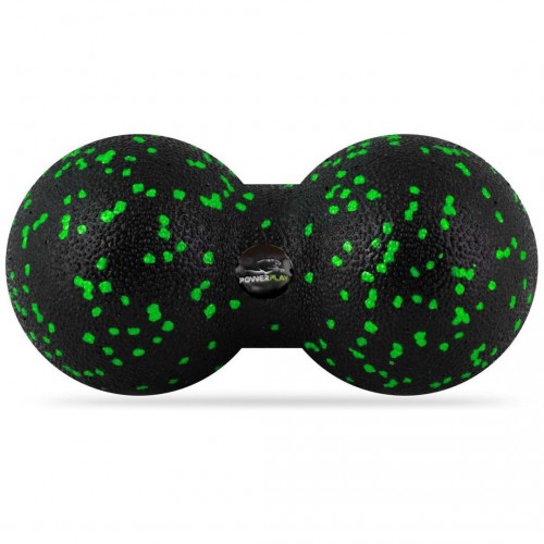 Масажний м"яч подвійний PowerPlay Epp Foam peanut Ball 160х80 мм, чорний-зелений, код: PP_4352_Green_8x16