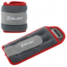Обважнювачі-манжети для рук і ніг Zelart 2х0,5 кг, сірий-червоний, код: FI-5733-1_R