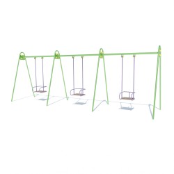 Гойдалки потрійні металеві Miros 5810х1400х2110 мм, код: DIO311