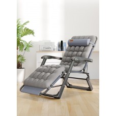 Розкладне крісло шезлонг садовий із подушкою WCG чорний, код: FCB-S03PP-IF