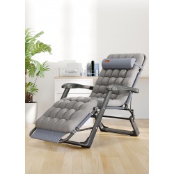 Розкладне крісло шезлонг садовий із подушкою WCG чорний, код: FCB-S03PP-IF Розкладне крісло шезлонг садовий із подушкою WCG чорний, код: FCB-S03PP-IF