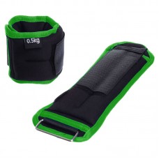 Обважнювачі-манжети для рук і ніг FitGo 2x0,5 кг чорний-салатовий, код: FI-1302-1_BKLG Обважнювачі-манжети для рук і ніг FitGo 2x0,5 кг чорний-салатовий, код: FI-1302-1_BKLG