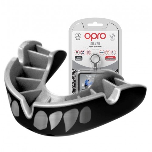 Капа Opro Silver доросла (вік 11+) Jaws, срібний, код: Silver_Jaws