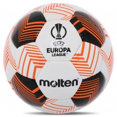 М"яч футбольний Molten UEFA Europa League №5 PU, білий-чорний-помаранчевий, код: F5U2100-34-S52 М"яч футбольний Molten UEFA Europa League №5 PU, білий-чорний-помаранчевий, код: F5U2100-34-S52