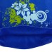 Шапочка для плавання SNS для довгого волосся KW-3С dark blue flowers, синій, код: 11345-SNS