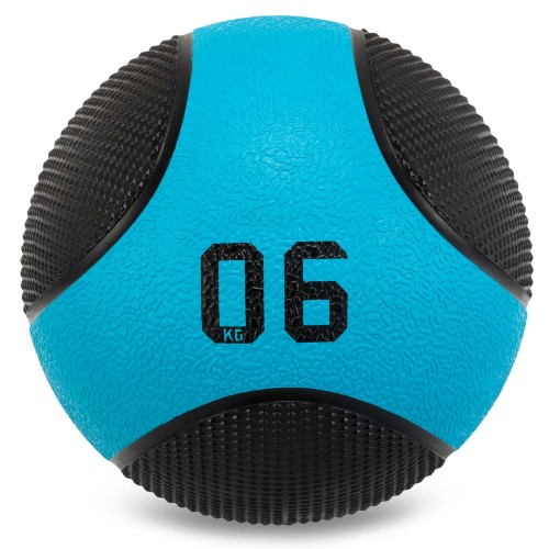 М"яч медичний медбол Medicine Ball LiveUp 6кг, чорний-синій, код: LP8112-6