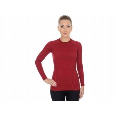 Термофутболка з довгим рукавом жіноча Brubeck Active Wool XL, цегляно-червоний, код: LS12810-brick red-XL