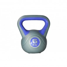 Гиря LiveUp Plastic Kettel Bell 6 кг, сірий-фіолетовий, код: 6951376138955