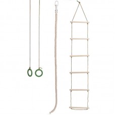 Навісний набір для шведської стінки PLAYBABY (кільця, канат, мотузкові сходи), код: L-4055 Навісний набір для шведської стінки PLAYBABY (кільця, канат, мотузкові сходи), код: L-4055