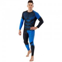 Костюм компресійний чоловічий рашгард лонгслів та штани Domino M, чорний-синій, код: TC210-KC210-3_MBKBL Костюм компресійний чоловічий рашгард лонгслів та штани Domino M, чорний-синій, код: TC210-KC210-3_MBKBL