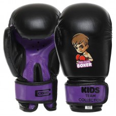 Рукавички боксерські Core Kids 6 унцій, чорний-фіолетовий, код: BO-8543_6V Рукавички боксерські Core Kids 6 унцій, чорний-фіолетовий, код: BO-8543_6V