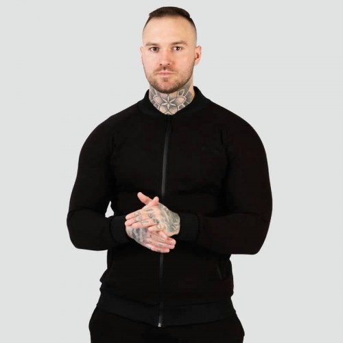 Худі чоловіче на блискавці GymBeam Zipper Hoodie Black XL, чорний, код: 120815-GB