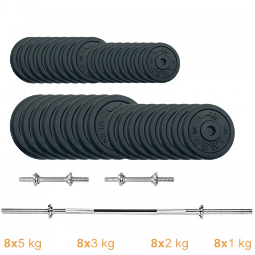 Набір штанга + гантелі металеві Newt Gym Set-H Home 95 кг, код: NE-M-H-SET-95