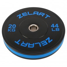 Бамперні диски гумові Zelart Bumper Plates 51мм, 20кг, чорний-синій, код: TA-4790-20