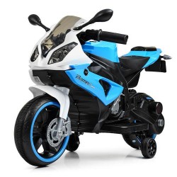 Дитячий електромобіль Bambi Мотоцикл BMW, біло-синій, код: M 4103-1-4-MP