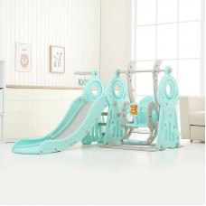 Дитяча гірка з гойдалкою та баскетбольним кільцем 4в1 inSPORTline Swingslide, зелений, код: 23243-1-IN