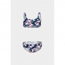 Купальник для дівчат Arena Tie and Dye Bikini Top зріст 116 см, 6-7 років, білий-синій мультиколор, код: 3468336888964