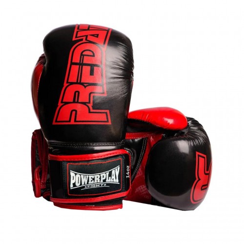 Боксерські рукавиці PowerPlay чорні карбон 14 унцій, код: PP_3017_14oz_Black