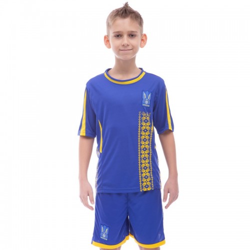 Форма футбольна дитяча PlayGame Україна Чемпіонат світу 2018, розмір L-28, зріст 145-155, синій, код: CO-3900-UKR-18_L-28BL