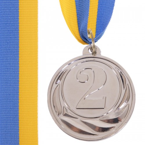 Медаль спортивна зі стрічкою SP-Sport Fame срібло, код: C-3173_S-S52