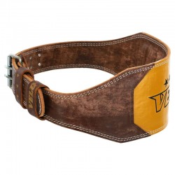 Пояс атлетичний шкіряний Velo M коричневий-жовтий, код: VL-8181_M Пояс атлетичний шкіряний Velo M коричневий-жовтий, код: VL-8181_M