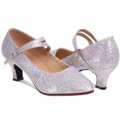 Взуття для бальних танців жіноче Zelart Стандарт, розмір 37 (23см), срібний, код: DN-3691_37GR