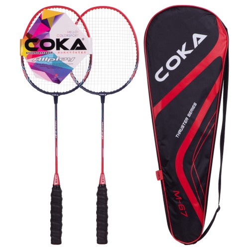 Набір для бадмінтону в чохлі Coka чорний-червоний, код: BD-67-S52 Набір для бадмінтону в чохлі Coka чорний-червоний, код: BD-67-S52