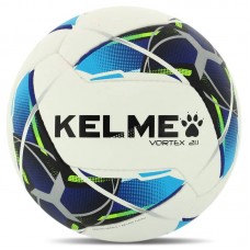 М"яч футбольний Kelme Vortex 21.1 №5 PU, білий-синій, код: 8101QU5003-9113-5-S52