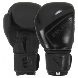 Рукавички боксерські шкіряні Zelart Contender 2.0 на липучці 10 унцій, чорний, код: VL-8202_10BK