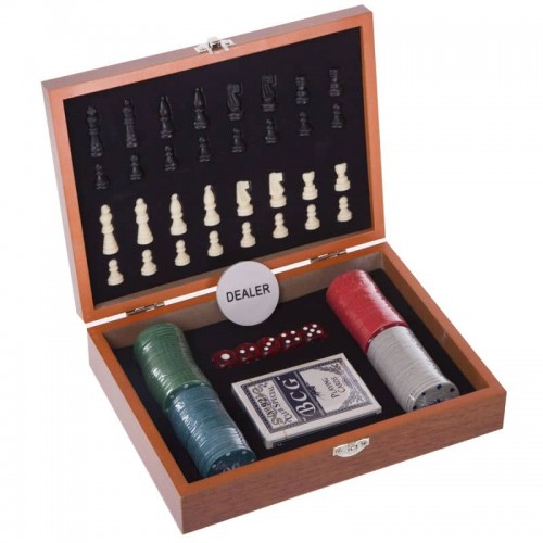 Набір настільних ігор 2в1 SP-Sport шахи, покер, код: W2518B-S52 Набір настільних ігор 2в1 SP-Sport шахи, покер, код: W2518B-S52