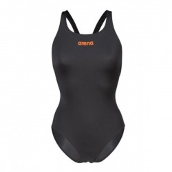 Купальник закритий для жінок Arena Team Swimsuit Swim Pro Solid, розмір 38, темно-сірий-помаранчевий, код: 3468336840047