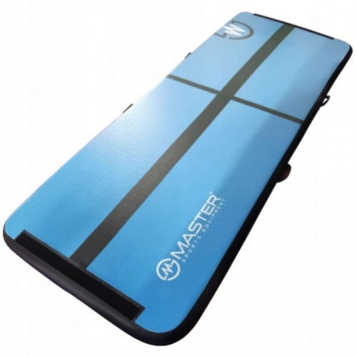 Надувний гімнастичний мат Master 3000x1000х100 мм, чорно-голубий, код: 8592833010452-IN Надувний гімнастичний мат Master 3000x1000х100 мм, чорно-голубий, код: 8592833010452-IN