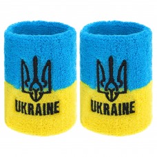 Напульсник спортивний махровий FitGo Ukraine 1шт, жовтий-блакитний, код: BC-9282_YN