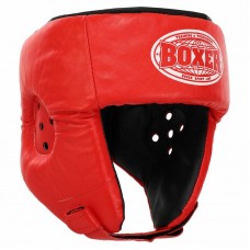 Шолом боксерський відкритий шкіряний Boxer L, червоний, код: 2027_LR-S52 Шолом боксерський відкритий шкіряний Boxer L, червоний, код: 2027_LR-S52