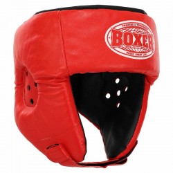 Шолом боксерський відкритий шкіряний Boxer L, червоний, код: 2027_LR-S52