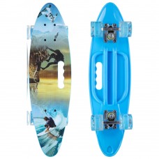 Скейтборд круизер пластиковий PLAYBABY з отвором 600x170 мм, синій, код: SK-885-5-S52