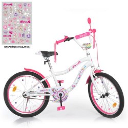 Велосипед дитячий Profi Kids Unicorn d=20, біло-малиновий, код: Y20244-MP