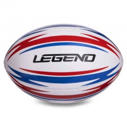 М"яч для регбі Legend №4 PVC білий-червоний-синій, код: R-3289-S52 М"яч для регбі Legend №4 PVC білий-червоний-синій, код: R-3289-S52