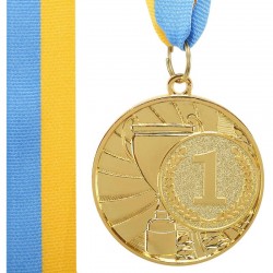 Медаль спортивна зі стрічкою PlayGame Cup золото, код: C-6208_G