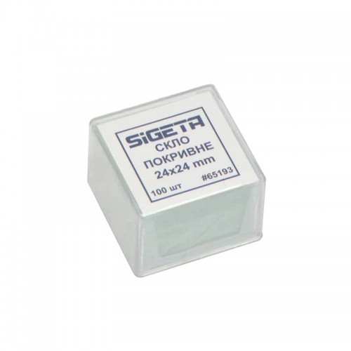 Покривне скло Sigeta 24x24 мм (100 шт.), код: 65193-DB