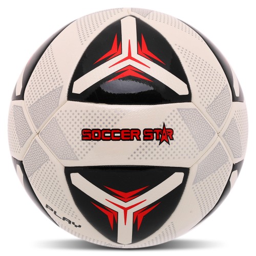 М"яч футбольний Hybrid Soccer Star №5 PU, білий-червоний, код: FB-4471-S52