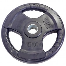 Диски обгумовані Record з потрійним хватом і металевою втулкою 15кг (d-52мм), код: TA-5706-15-S52
