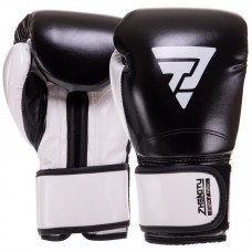 Боксерські рукавички шкіряні Zelart Zhenitu 12 унцій, чорний-білий, код: BO-3781_12BK-S52