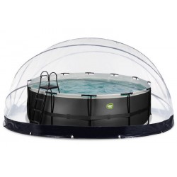 Басейн каркасний з накриттям Exit "Чорна шкіра" з нагрівом води, 427х122 см, код: 30.27.14.20 НТ Басейн каркасний з накриттям Exit "Чорна шкіра" з нагрівом води, 427х122 см, код: 30.27.14.20 НТ