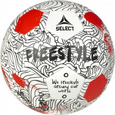 М"яч футбольний для фрістайлу Select Freestyle v24 №4,5, білий-червоний, код: 5703543350391