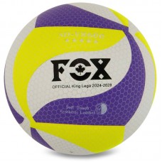 М"яч волейбольний FOX №5 PU, білий-фіолетовий, код: SD-V8600_WV