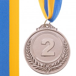 Медаль спортивна зі стрічкою PlayGame Fame срібна, код: C-3968_S